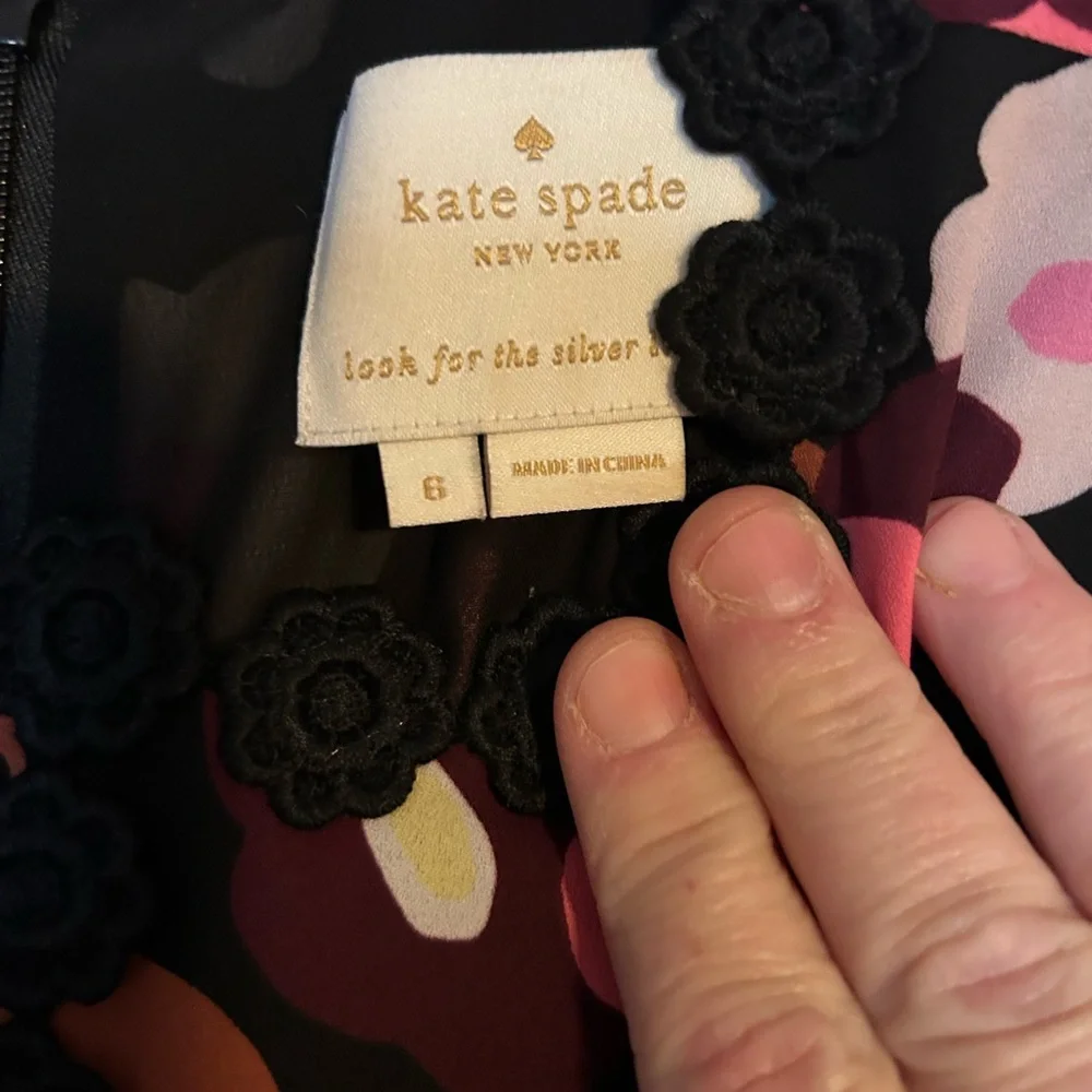 Kate Spade Black and Pink Floral Dress - Picture 2 of 2